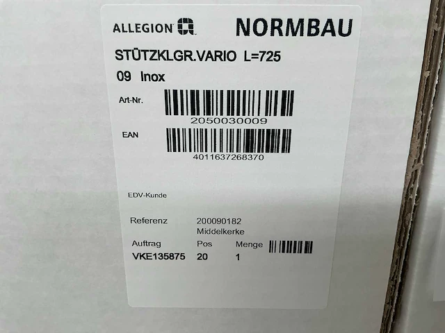 Normbau armssteun rvs (20x) - afbeelding 4 van  4