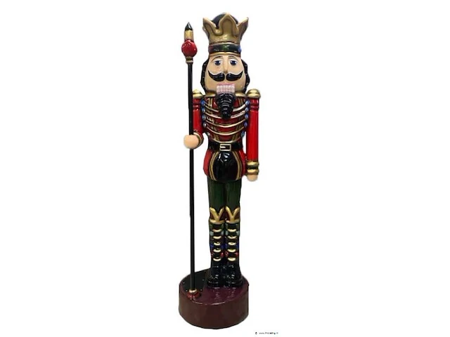 Notenkraker beeld van glasvezel, koning, 220cm hoog - afbeelding 1 van  4