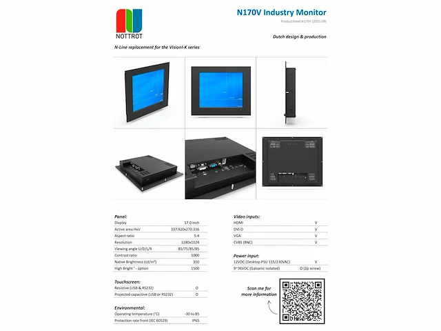 Nottrot n170ke maritime 17” monitor - afbeelding 2 van  4
