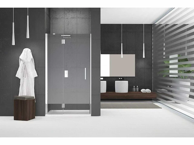 Novellini louvre g draaideur voor nis 108/111x195cm links chroom/helder - afbeelding 1 van  4