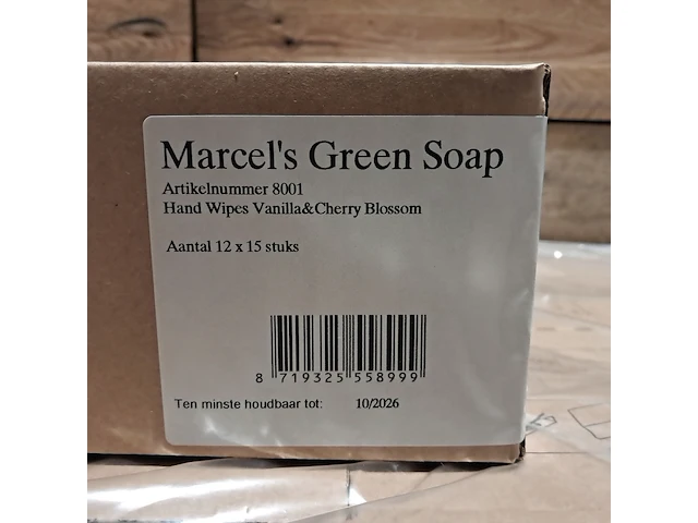 (ns materiaal) ± 1020 pakjes hygienische handdoekjes, marcel's green soap, vanilla & cherry blossom - afbeelding 5 van  6