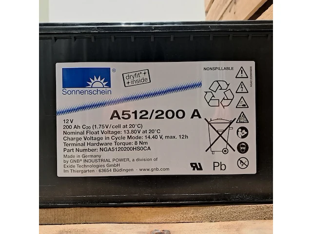 (ns materiaal) 2x loodbatterij exide, sonnenschein dryfit a512/200a - afbeelding 6 van  6