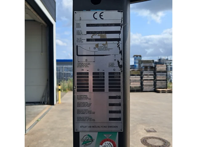 (ns materiaal) elektrische stapelaar atlet, a/atf/100dtfvjn400, bouwjaar 2006 - afbeelding 8 van  16
