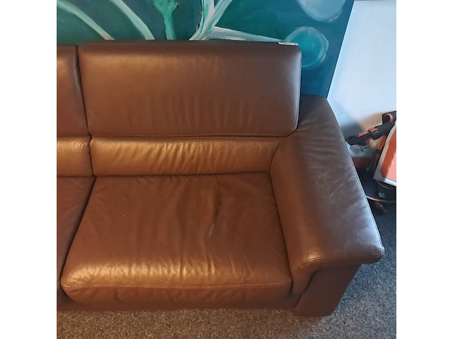 (ns materiaal) leren zitbank, cognac - afbeelding 5 van  6