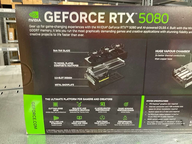 Nvidia geforce rtx 5080 videokaart - afbeelding 2 van  5