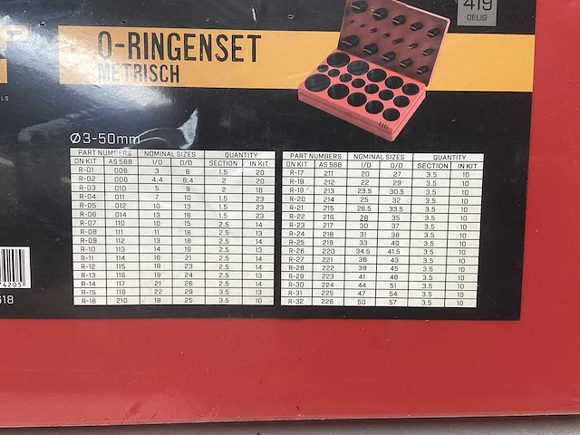 O-ringenset - 419-delig - 3-50mm diameter - afbeelding 4 van  4