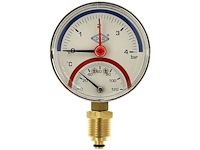 Oeg 0-2.5 - 4 bar / 0-120gr 1/2” thermo-manometer (2x) - afbeelding 1 van  2