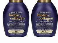 Ogx conditioner - thick & full biotin & collagen - versterkt & verdikt haar - voordeelverpakking 2x 385 ml - afbeelding 1 van  1