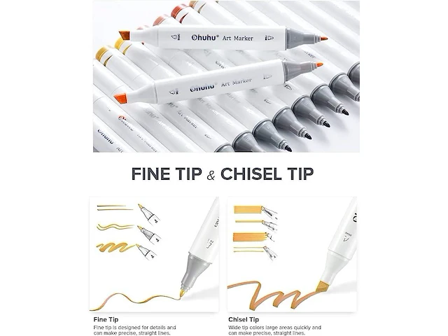Ohuhu 100-kleurige alcohol marker - afbeelding 2 van  2