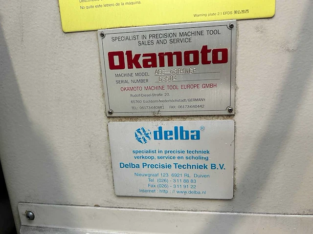 Okamoto - acc-63dxncp - vlakslijpmachine - afbeelding 10 van  18