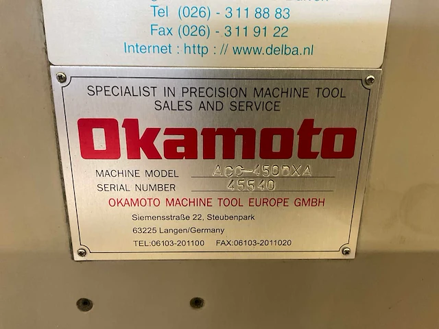 Okamoto acc-450dxa vlakslijpmachine - afbeelding 17 van  24
