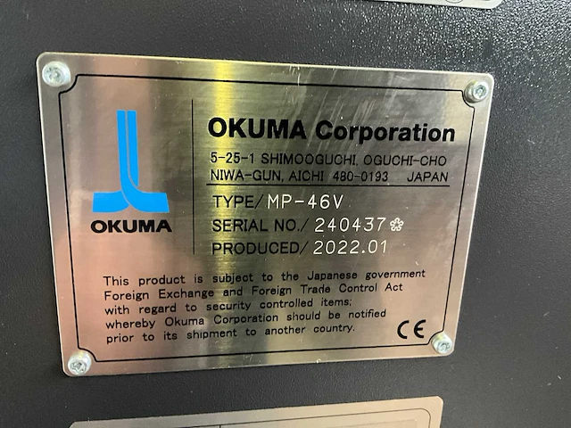 Okuma - mp-46v - 3-axis machining center - 2022 - afbeelding 13 van  38