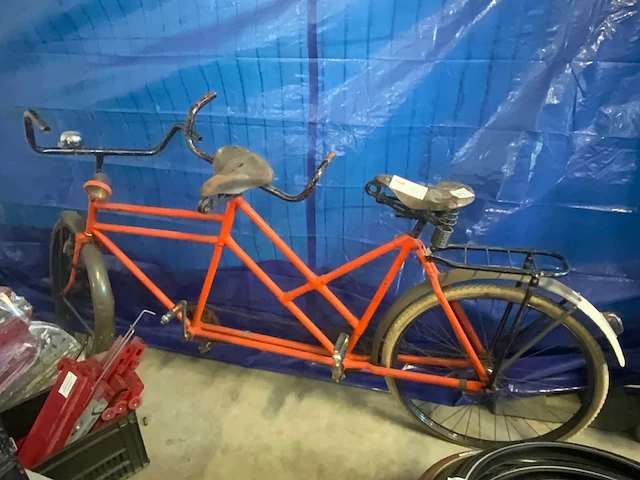 Oldtimer tandem fiets - afbeelding 2 van  9