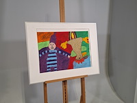 Olie pastel, gon steenstra, abrona - de haan en de pop, 1994 - afbeelding 2 van  6