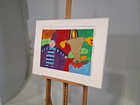 Olie pastel, gon steenstra, abrona - de haan en de pop, 1994 - afbeelding 3 van  6