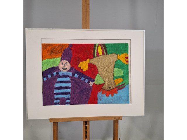 Olie pastel, gon steenstra, abrona - de haan en de pop, 1994 - afbeelding 4 van  6