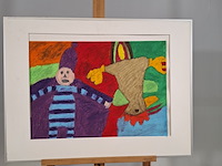 Olie pastel, gon steenstra, abrona - de haan en de pop, 1994 - afbeelding 4 van  6