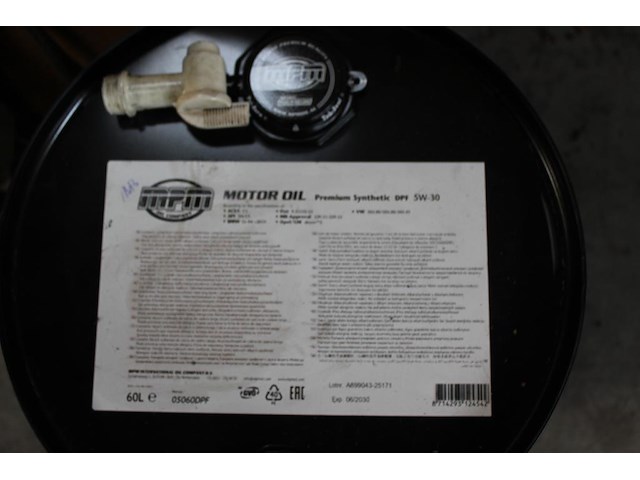 Oliedrum mpm motorolie met premium syntetic dpf5w-30 olie 60l. - afbeelding 2 van  2