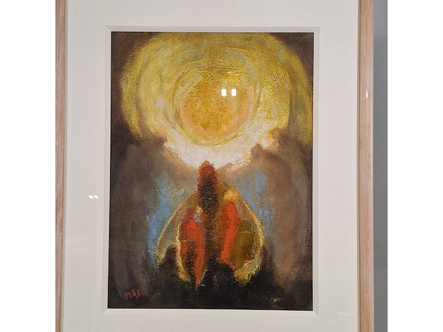 Olieverf schilderij, han mes, varen naar het licht - afbeelding 5 van  8