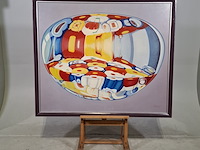 Olieverf schilderij, krijn meuldijk, een nieuw glas, 1982