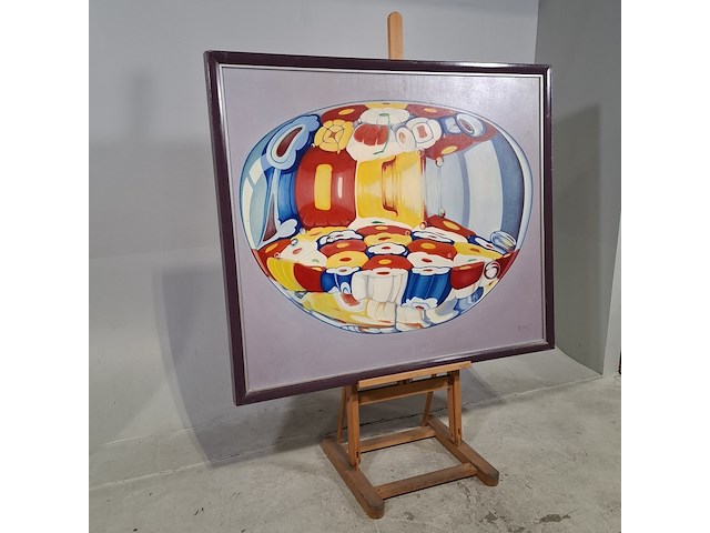 Olieverf schilderij, krijn meuldijk, een nieuw glas, 1982 - afbeelding 2 van  8