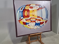 Olieverf schilderij, krijn meuldijk, een nieuw glas, 1982 - afbeelding 2 van  8