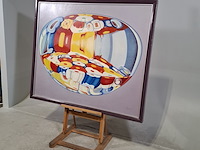Olieverf schilderij, krijn meuldijk, een nieuw glas, 1982 - afbeelding 3 van  8