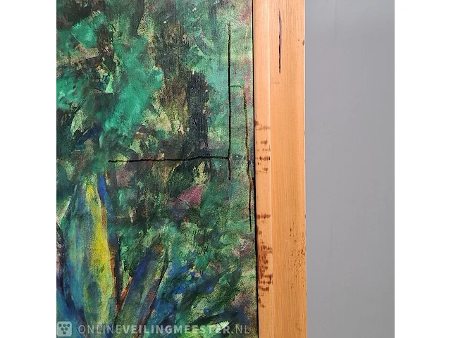 Olieverf schilderij op doek maya wildevuur (1944-2023), het terras, bouwjaar 1993 - afbeelding 3 van  18