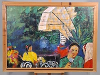 Olieverf schilderij op doek maya wildevuur (1944-2023), het terras, bouwjaar 1993 - afbeelding 11 van  18