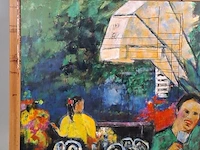 Olieverf schilderij op doek maya wildevuur (1944-2023), het terras, bouwjaar 1993 - afbeelding 12 van  18