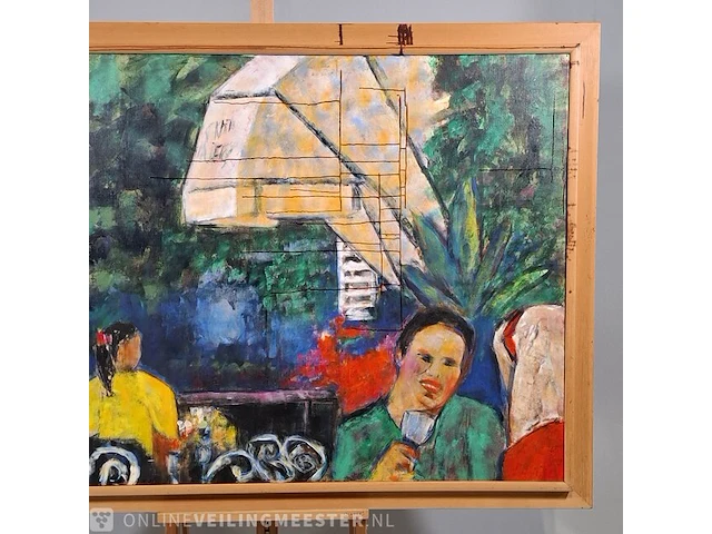Olieverf schilderij op doek maya wildevuur (1944-2023), het terras, bouwjaar 1993 - afbeelding 13 van  18