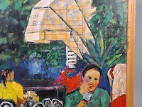 Olieverf schilderij op doek maya wildevuur (1944-2023), het terras, bouwjaar 1993 - afbeelding 13 van  18