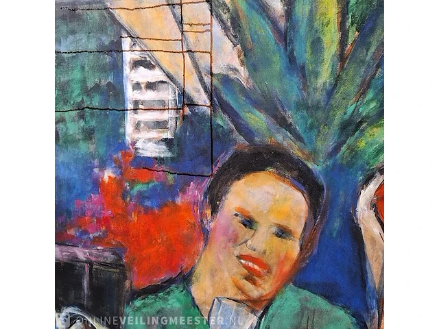 Olieverf schilderij op doek maya wildevuur (1944-2023), het terras, bouwjaar 1993 - afbeelding 14 van  18