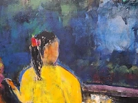 Olieverf schilderij op doek maya wildevuur (1944-2023), het terras, bouwjaar 1993 - afbeelding 15 van  18