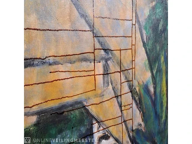 Olieverf schilderij op doek maya wildevuur (1944-2023), het terras, bouwjaar 1993 - afbeelding 17 van  18