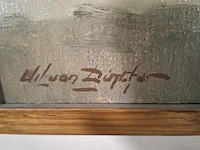 Olieverf schilderij, w.p.m.v. dinther, stilleven met appelen en koffiepot, 1975 - afbeelding 6 van  10
