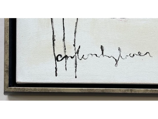 Olieverfschilderij op doek, "corrected in red", geschilderd door anton heyboer (1924 - 2005) , te dateren eind jaren '70 - afbeelding 2 van  3