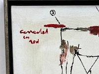 Olieverfschilderij op doek, "corrected in red", geschilderd door anton heyboer (1924 - 2005) , te dateren eind jaren '70 - afbeelding 3 van  3