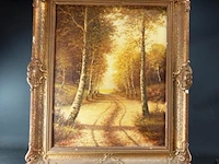 Olieverfschilderij op doek gesigneerd - afbeelding 1 van  5