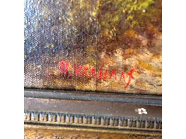 Olieverfschilderij op doek gesigneerd - afbeelding 4 van  5