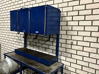 Olie/vloeistof opslag (3x 75l) v.v. tapkraan, peilbuis, lekbak en vatenrek 155x60x210cm - afbeelding 5 van  5