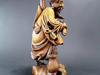 Olijfhouten beeld chinese visserman - afbeelding 3 van  5