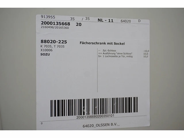 Olssen - lockerkast met masterkey - afbeelding 5 van  6