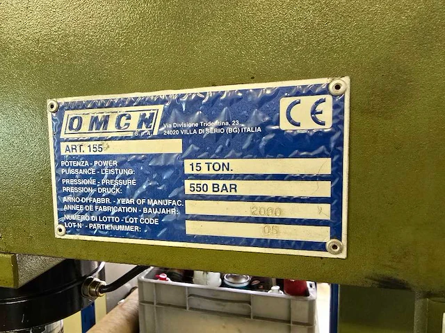 Omcn - 2000 - 15 ton - hydraulische pers - afbeelding 5 van  5