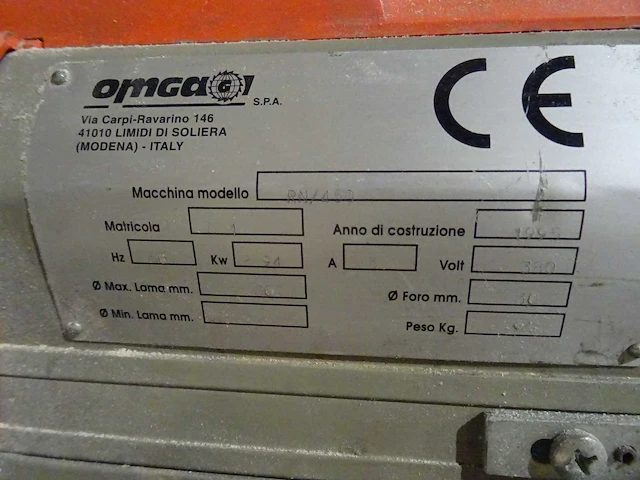 Omga - rn/450 - radiaalafkortzaagmachine - afbeelding 4 van  4