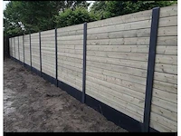 Omheining pakket beton/hout planken antraciet 10 meter - afbeelding 1 van  2