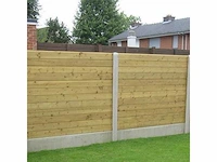 Omheining pakket beton/hout planken grijs 10 meter - afbeelding 1 van  2