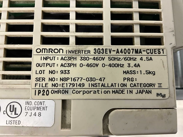Omron 3g3ev-a4007ma-cues1 omvormer (2x) - afbeelding 3 van  3