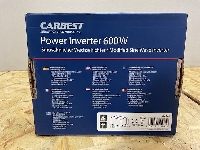 Omvormer 600w carbest - afbeelding 2 van  5