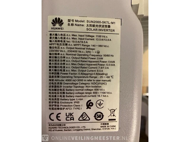 Omvormer huawei sun2000-5ktl-m1 huawei - afbeelding 3 van  6